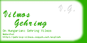 vilmos gehring business card